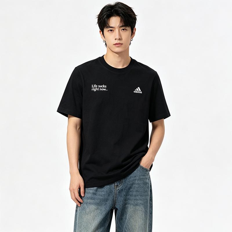 Adidas T Shirts Unisex Black Crew Neck