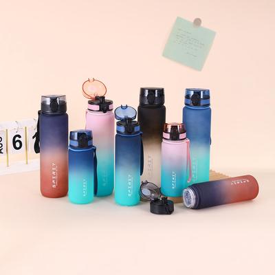 Gradient Color Sports Water Bottle - Portable Large Capacity Direct Drink Cup