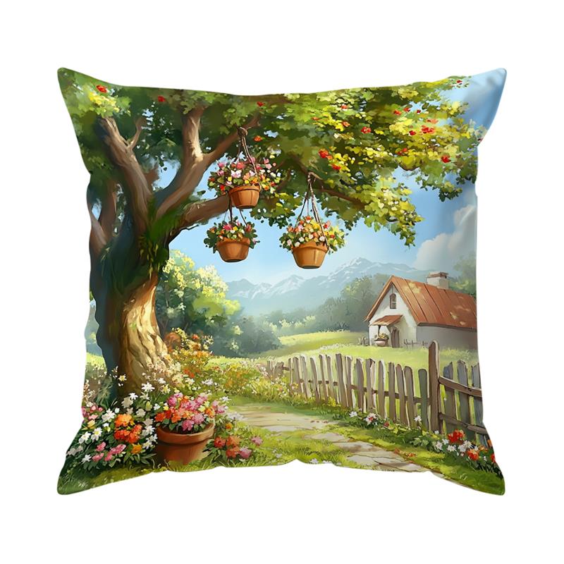 1 Pc Spring Garden Pillow Cover For Home Living Room Bedroom Sofa Office Decorative Pillowcase Soft Throw Pillows 45*45 Cm