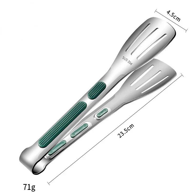 7/9/12inch 304 Stainless Steel Food Clip BBQ Grill Steak Food Clip Silicone Non-slip Handle Bread Tong Party Kitchen Accessories