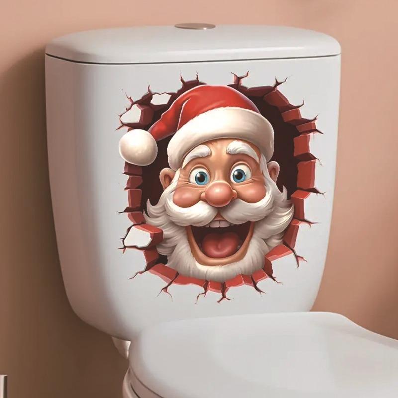 Christmas Toilet Sticker Merry Christmas Decoration for Home 2025 Pendant Xmas Sticker Ornament Navidad Natal New Year Gift 2026