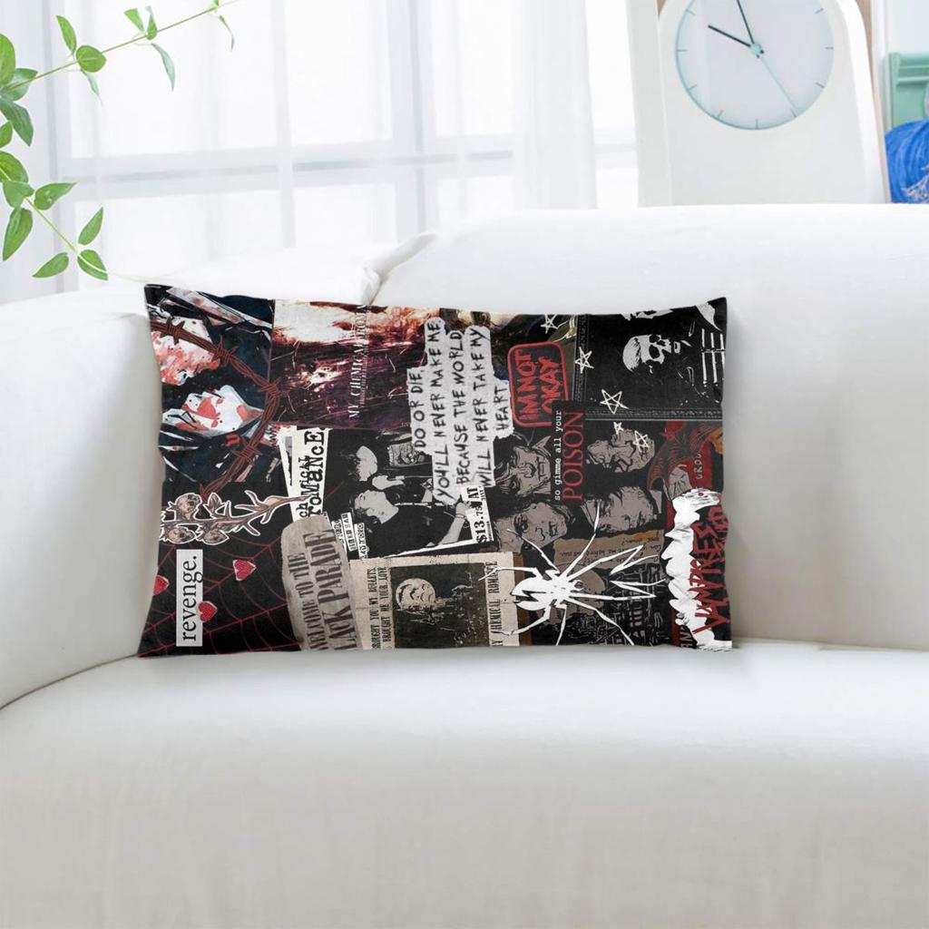 My Chemical Romance Rectangle Pillowcase Cushion Cover Decorative Bedroom Bed Home Comfort Throw Pillow