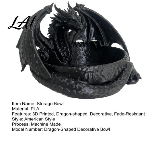 Gothic Home Decor 3D Printed Dragon Jewelry Tray Fantasy Catchall Key Desktop Storage Artifact Holder Medieval Gift for Fans Unique Bowl