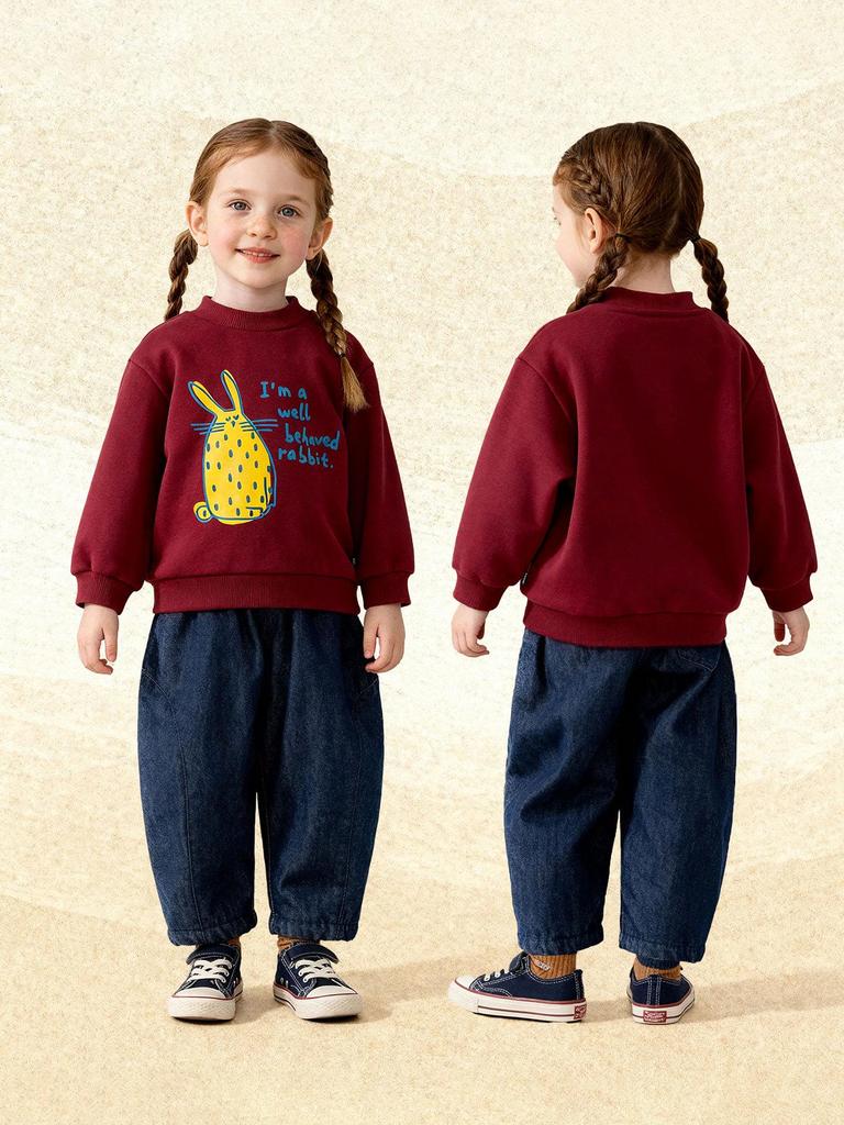 Tongbei Kids' 2025 Winter Fleece-Lined Jeans - Warm, Versatile, Fashionable for Boys & Girls.