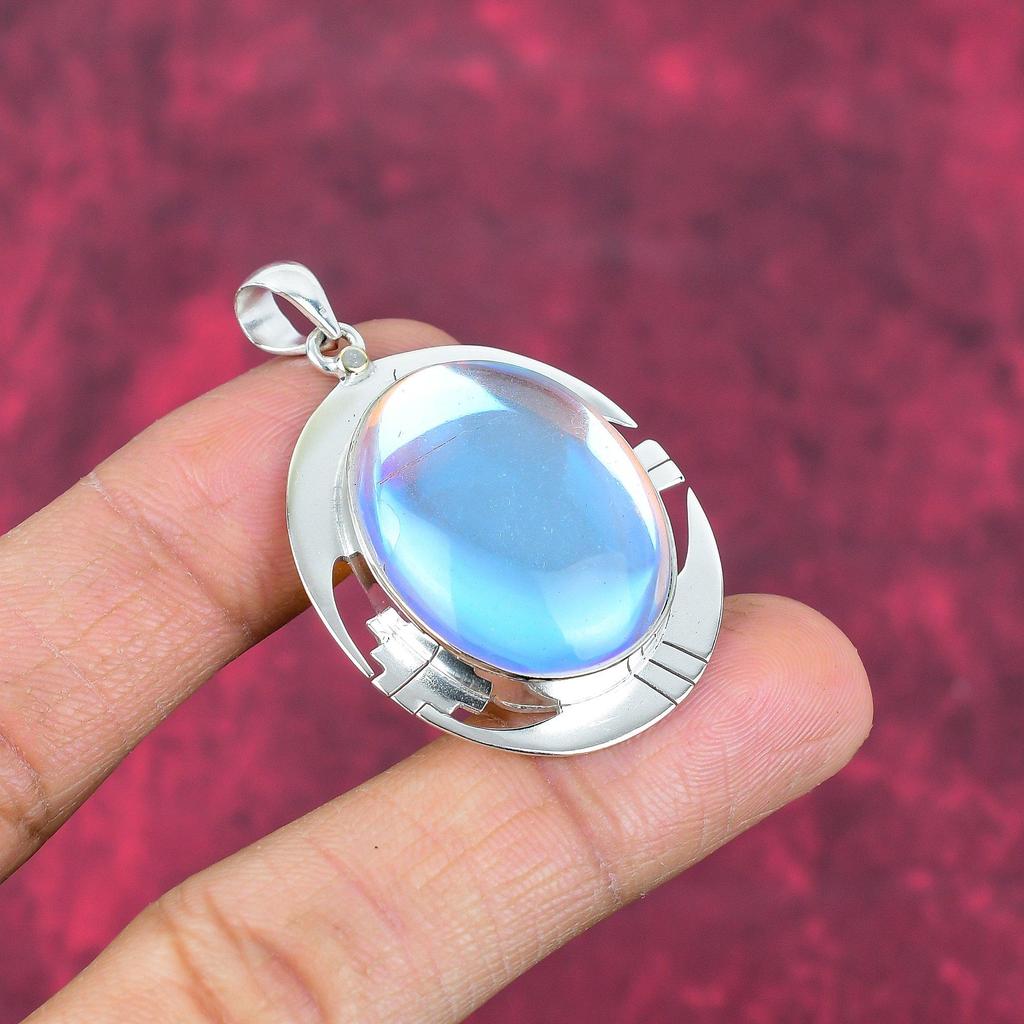 Mystic Topaz 925 Solid Sterling Silver Pendant, Handmade Gemstone Jewelry Pendant, For Memorial Day