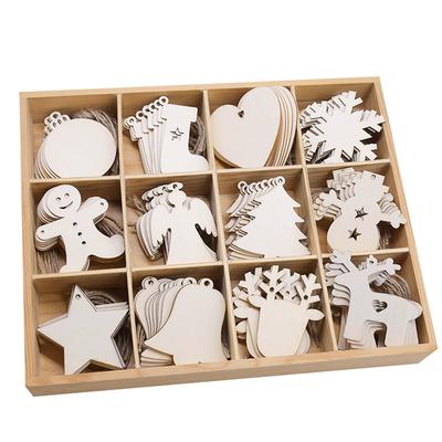 10 Stück/Los Holz Weihnachtsbaum Hängeornament Anhänger Weihnachtsdekorationen Für Zuhause Party Neujahr Navidad Natal Kindergeschenk