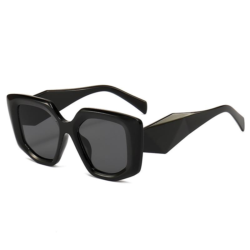 Fashion Square Large Frame Sunglasses Women'S Round Face Ins Street Shooting Brown Sunglasses Anti-Ultraviolet Tide