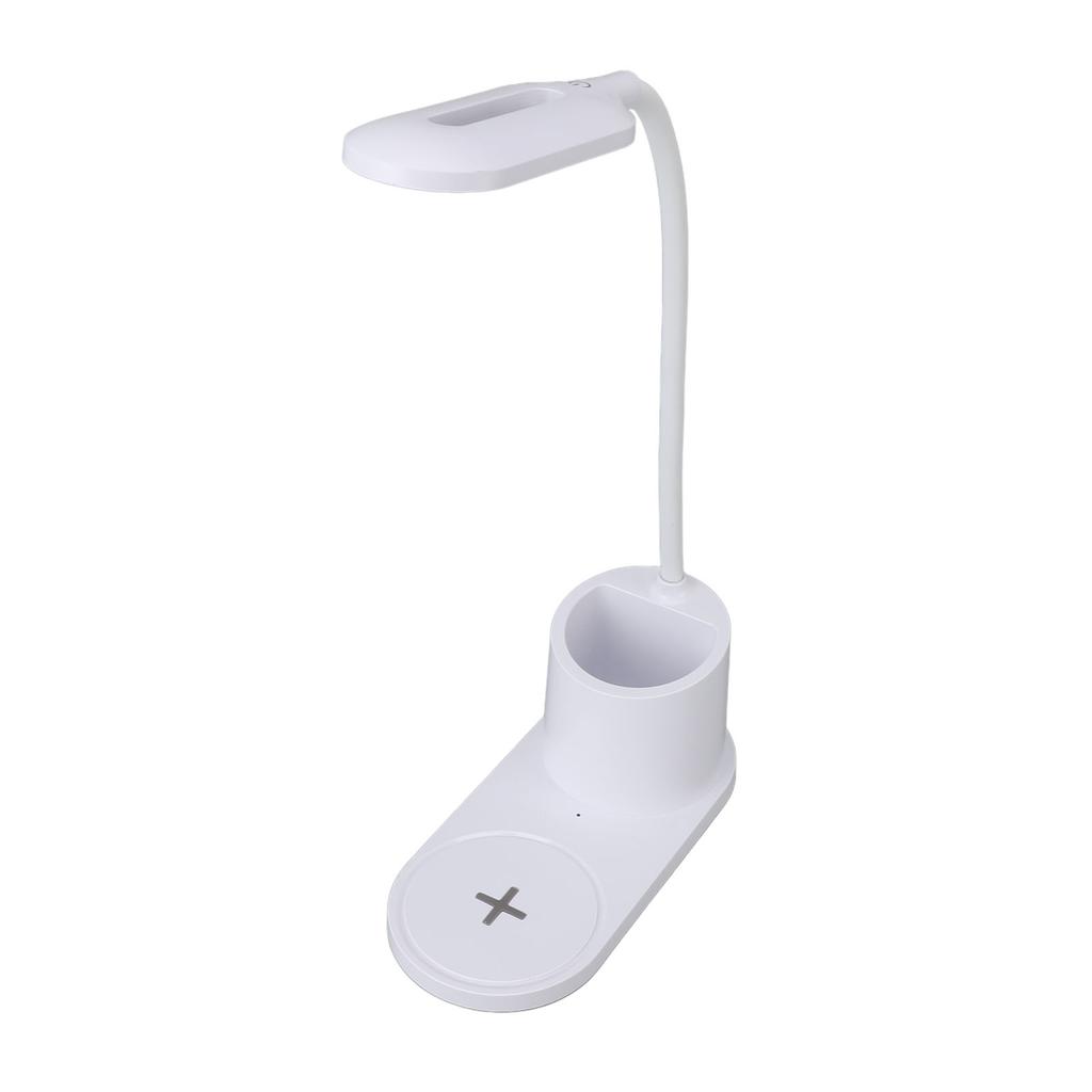 LED Desk Lamp Touch Control Flexible Arm Small Table Light with Wireless   Pen Holder for Dorm Bedroom