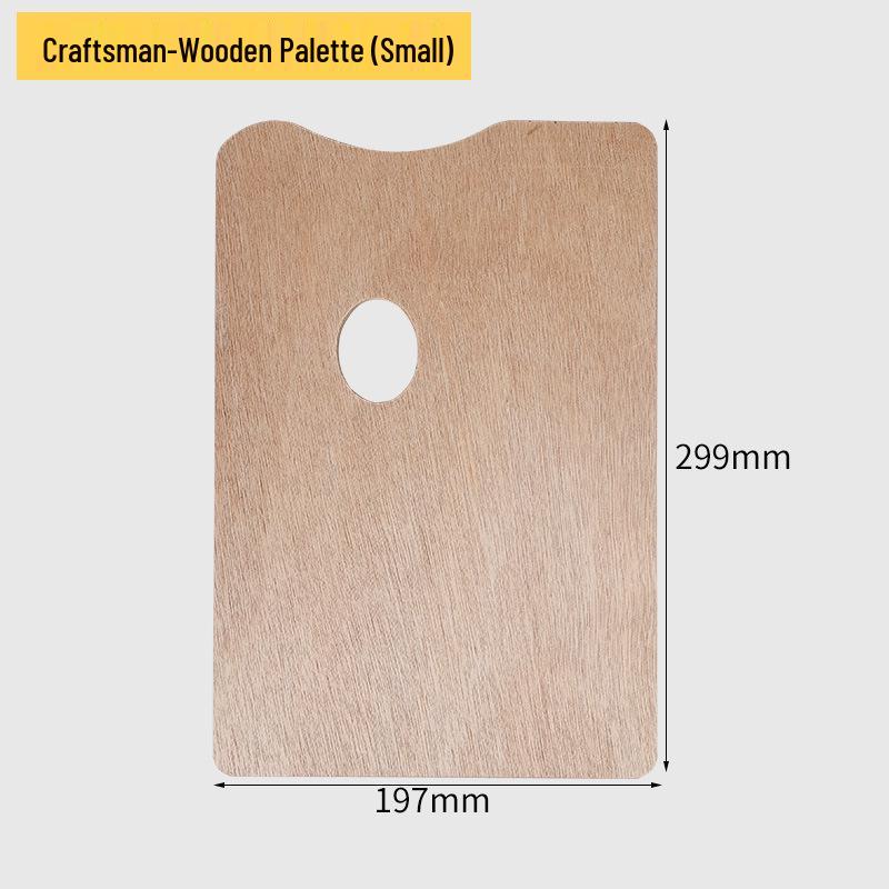 Oval Wooden Painting Palette with Handle - Irregular Shape for Oil and Acrylic