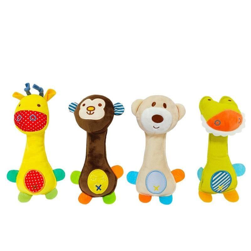 Children's Plush Rattle Stick With Bell Baby Animal Hand Grabbing Stick Soothing Toy Supplier From China