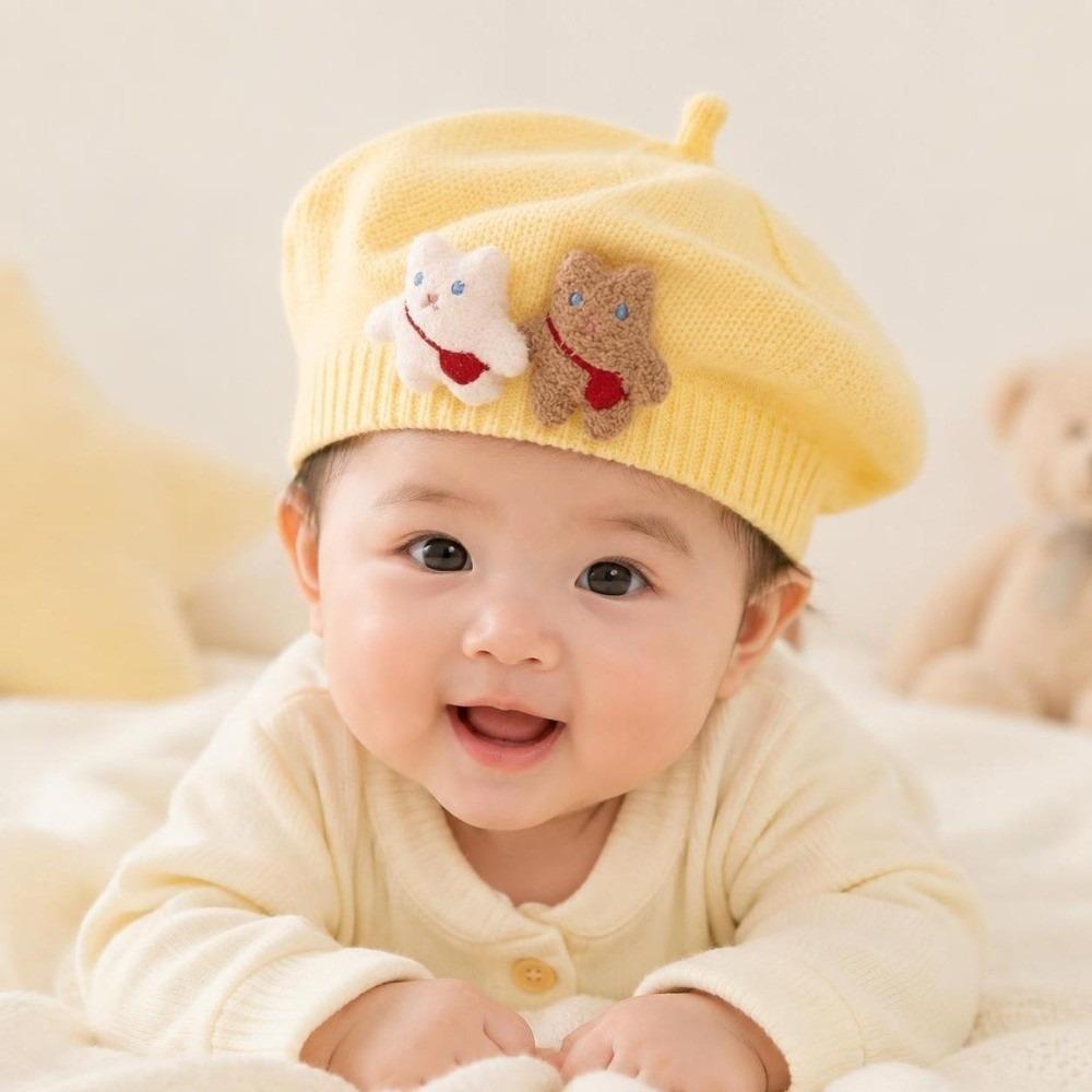 Knit Kids Beret Soft Girls Beret Cute Baby Hat Daily
