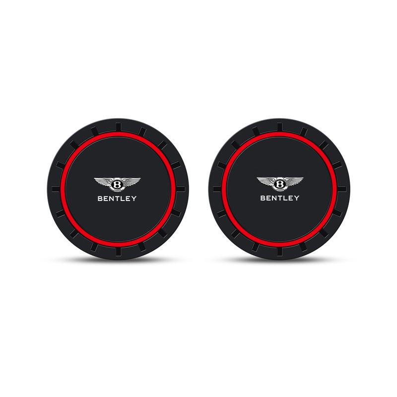 

2PCS Silicone Car Coaster Water Cup Slot Anti-Slip Pad for Bentley Flying Spur Continental GT Bentayga Mulsanne Auto Accessories