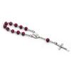 QIGO Red Wood Beads Strand Cross Rosary Bracelet With Box Church Religious Jewelry Gifts Cannot Be Worn