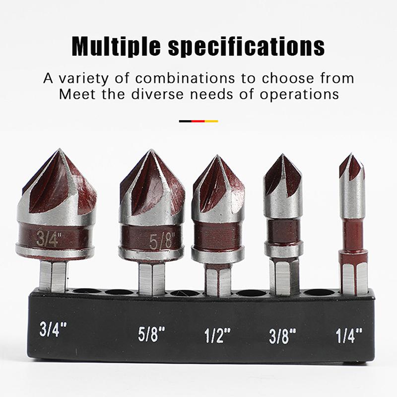 Hole Opener Chamfer Drill Bit Hex Shank Woodworking Chamfering Tool 82Celsiusountersink Precise Multi-Size Countersink Bits