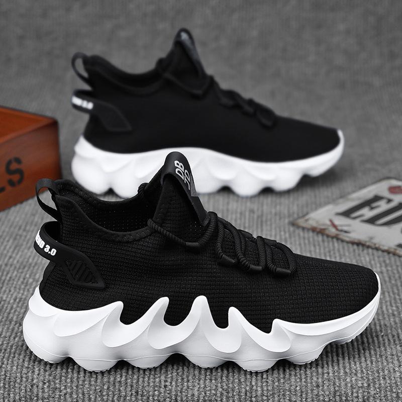 2024 New Large Size Men's Shoes Light Breathable Socks Shoes Men's Low-top Fly-woven Sports Shoes Casual Versatile Outdoor