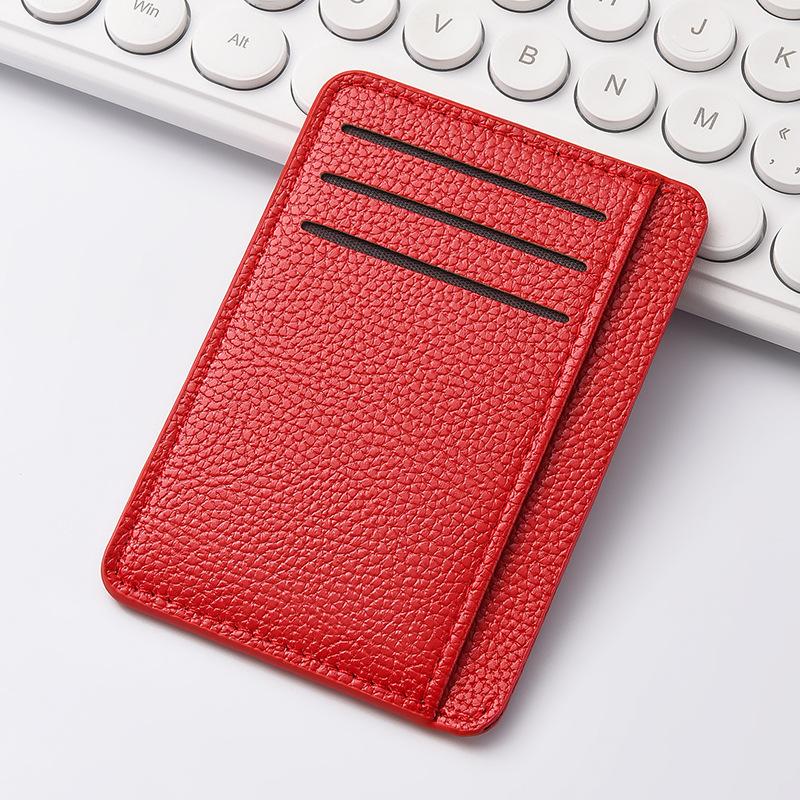 Ultra Thin Pu Leather Credit Card Wallet Minimalist Front Pocket Card Holder for Men Women Multiple Slot Portable Cash Purse