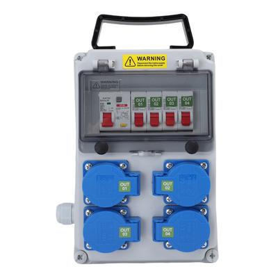 Tragbare Industrielle Steckdosenbox 260x170x140mm IP44 67 Wasserdicht Mobile Leistungsschalter Steckdosenbox für Bauwesen