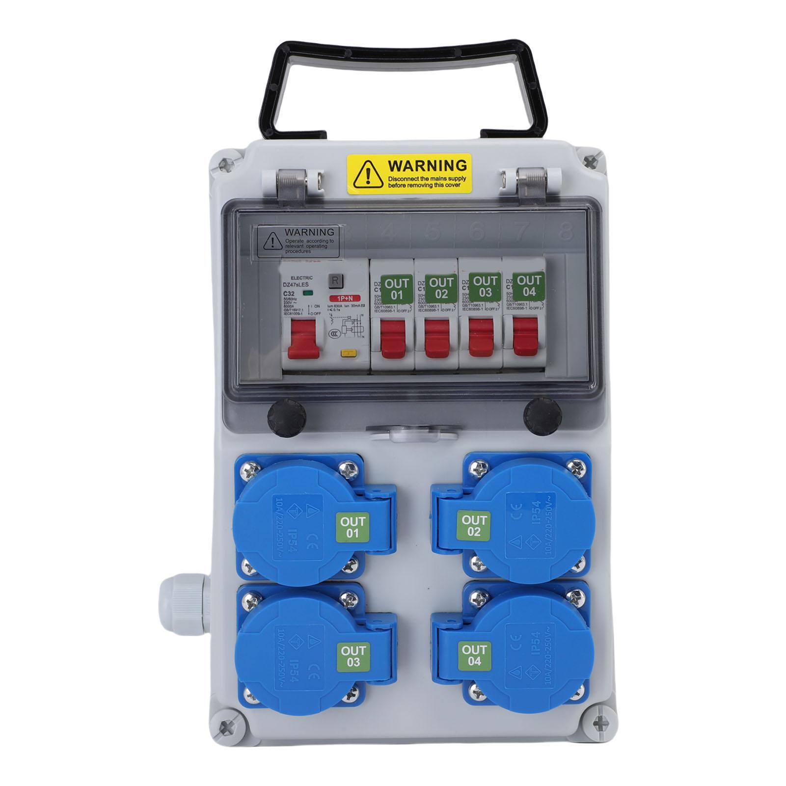 Portable Industrial Socket Box 260x170x140mm IP44 67 Water Proof Mobile Circuit Breaker Socket Box for Construction