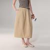 Elastic Waist Tulip Hem Skirt - Women's 2026 Spring French Hepburn Style Mid-Length Little Black Skirt