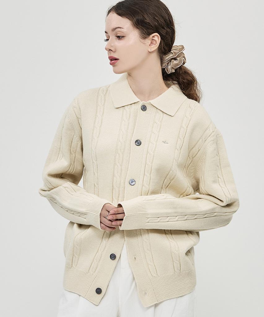 The-Abon Et Cable Cardigan Oatmeal