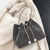 Luxury Rhinestone Shoulder Bags For Women Pearl Chains Bucket Crossbody Bags Drawstring Underarm Handbag Messenger Purse Quality