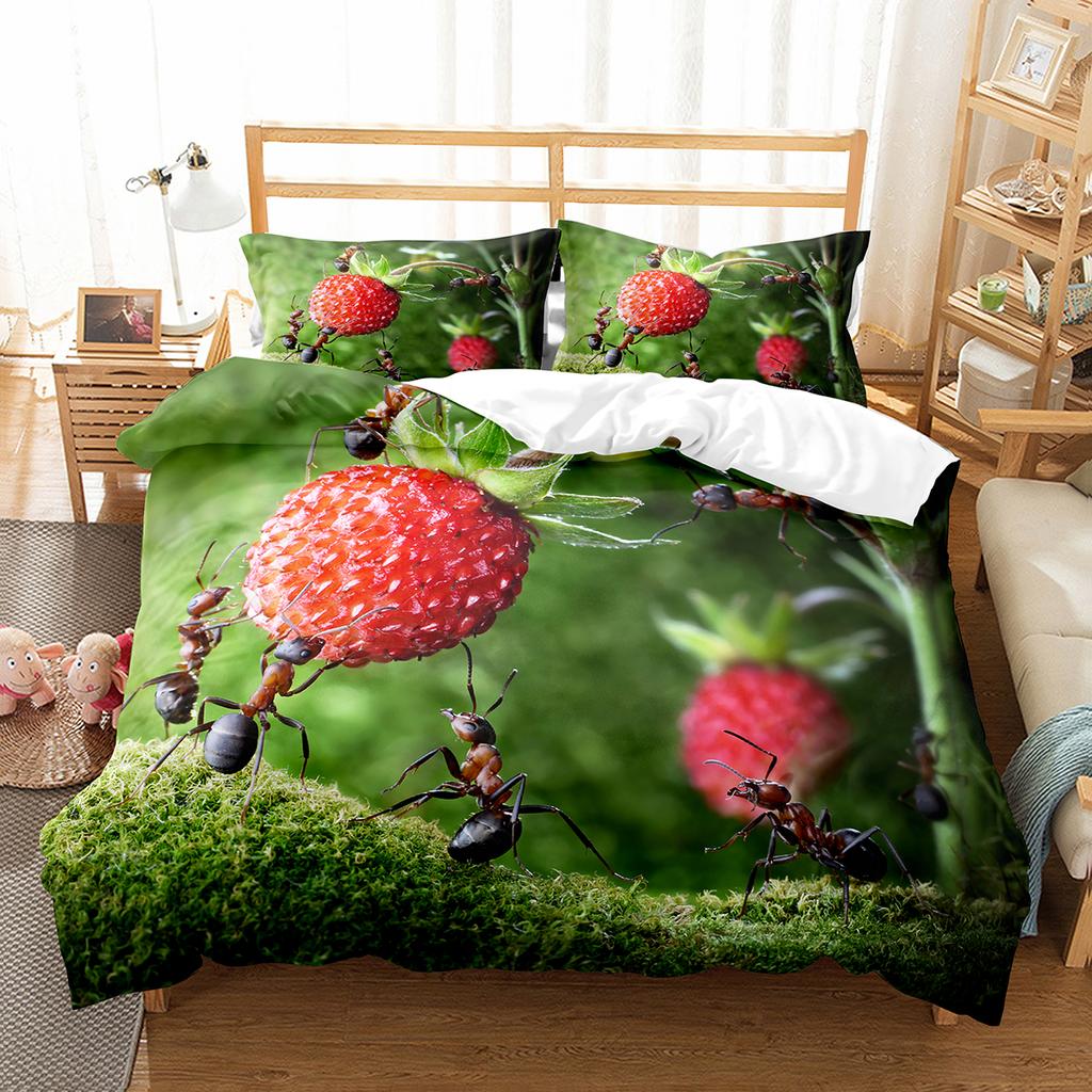 Ant Duvet Cover Set Lightweight Soft Polyester Comforter Cover For Kids Animals Lover Bedding Set With Pillowcase Quilt Cover