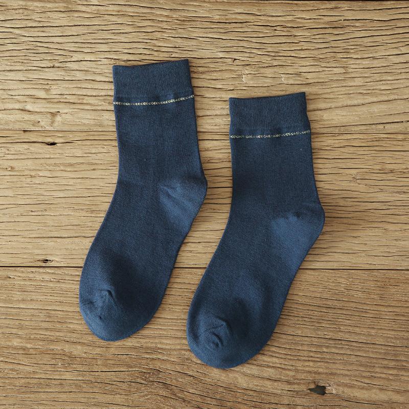 5/10 Paires Chaussettes Décontractées Confortables Printemps Été Femmes Mi-mollet Couleur Unie Coton Chaussettes Longues Mignonnes Absorbant la Transpiration Respirantes