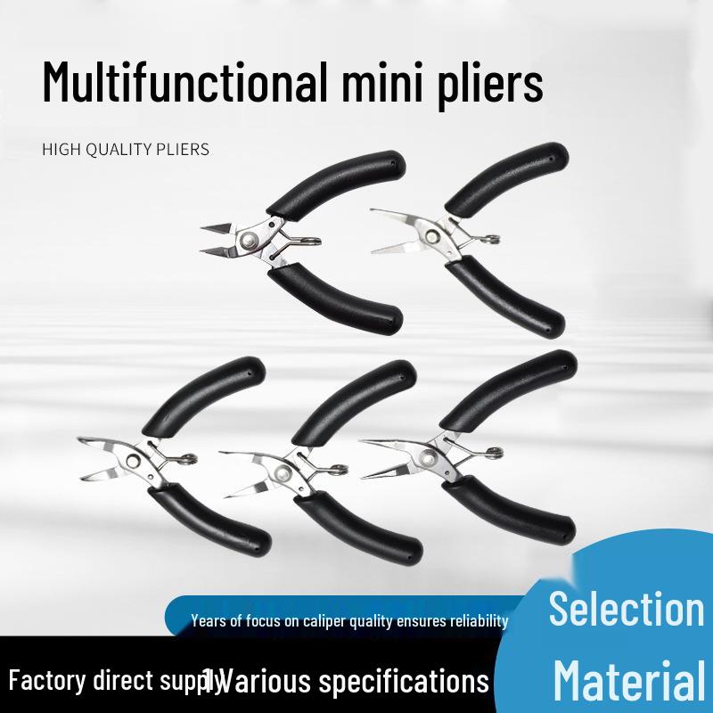Domestic 4-inch GT 501 Series Stainless Steel Mini Pliers Set: Diagonal, Needle-Nose, Bent-Nose, Round-Nose, Palm Pliers. 501E (Needle-Nose Pliers, OPP Bag Packaging)