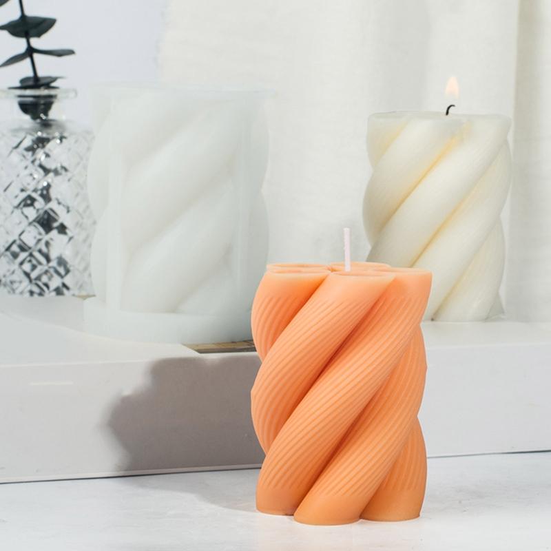 Candle Mold  3-D Silicone Candle Mold Cylinder Molds Epoxy Mould for Candle Making DIY Aromatherapy Candles Wax Handmade