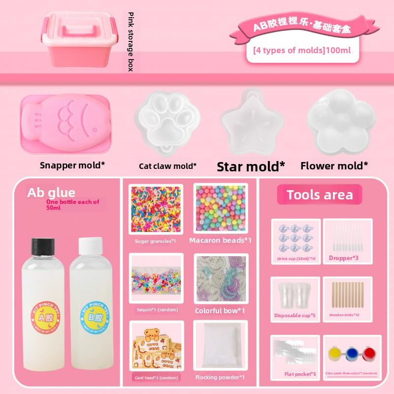 

Набор для изготовления Taba Squishy Набор для творчества DIY из жидкого силиконового геля для Каваи Кошачьей лапы Мультяшных персонажей Снятие стресса Дети Взрослые S
