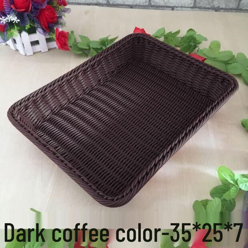 Rectangular Rattan Style Storage Basket