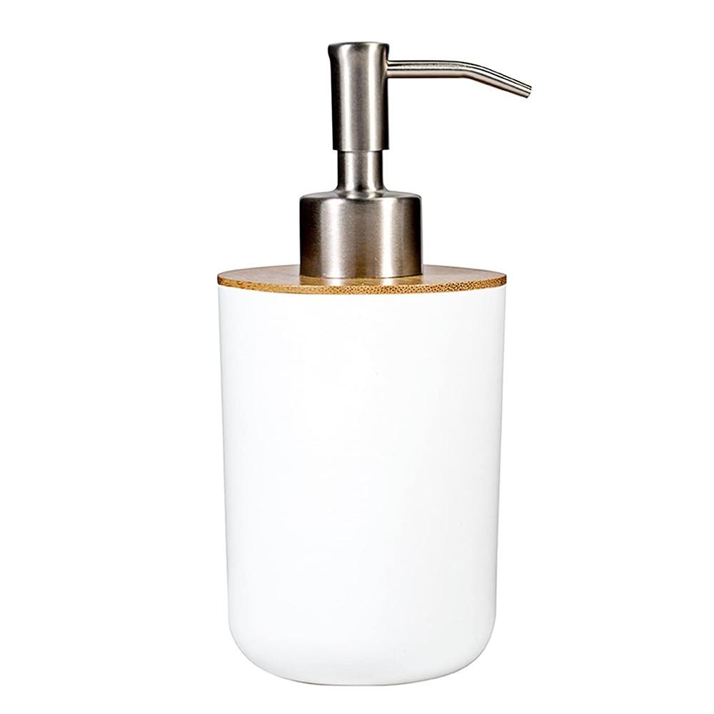 Refillable Bamboo Soap Dispenser Plastic Pump Bath Lotion Pump Jar Hand Sanitizer Bottle  Kitchen