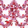 2M Valentines Heart Tinsel Garland Decorations Valentines Day Red Pink Metallic Garland for Wedding Birthday Hanging Decor