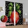 2pcs,2D plane printing Popular Curtain Panels Xmas Ball Polyester Easy Install (without rod) Home Decor Perfect for Bedroom,