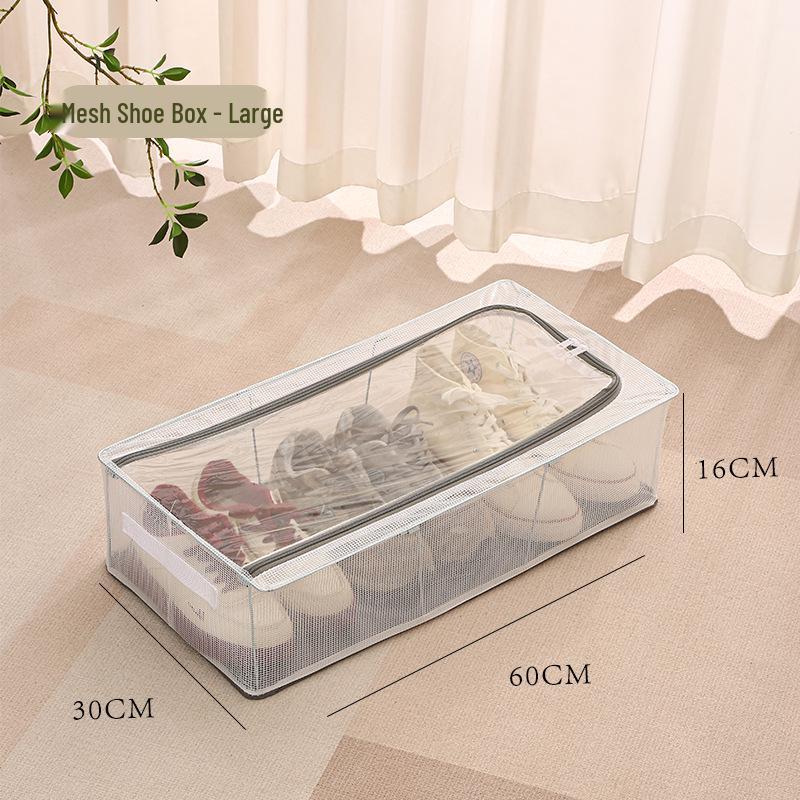 Faltbare transparente Schuhaufbewahrungsbox mit Deckel - Staubdichter Behälter für Schuhe und Stiefel