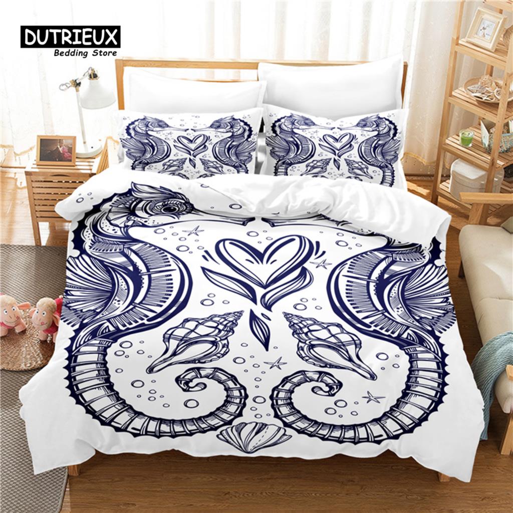 Cartoon Animals Unicorn Bedding Set, Unicorn Duvet Cover Set, Soft Comfortable Breathable Duvet Cover, For Bedroom Guest Room