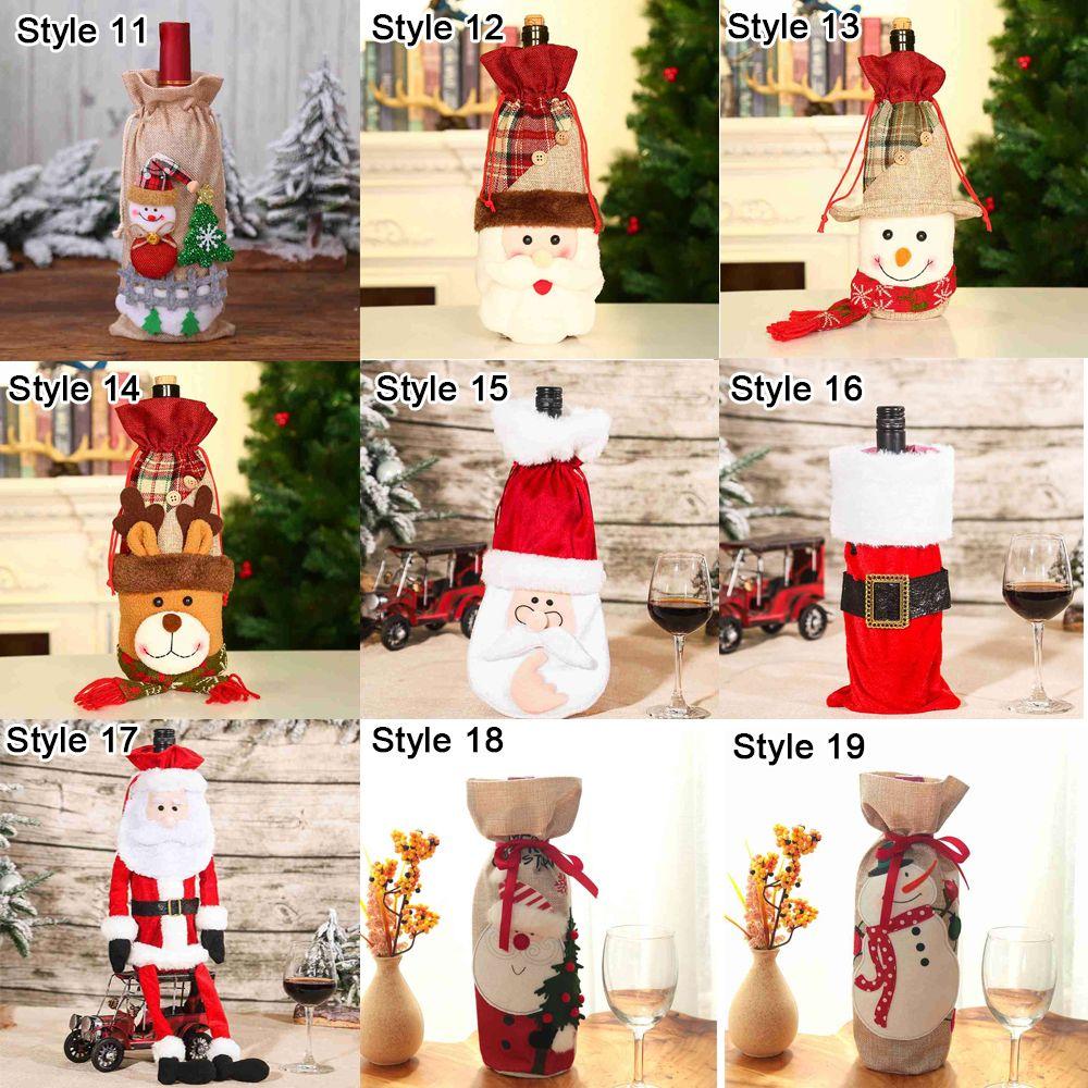 Home Decoration Snowman Xmas Gift Christmas Ornaments Santa Claus Bottle dress up Wine Bottle Cover