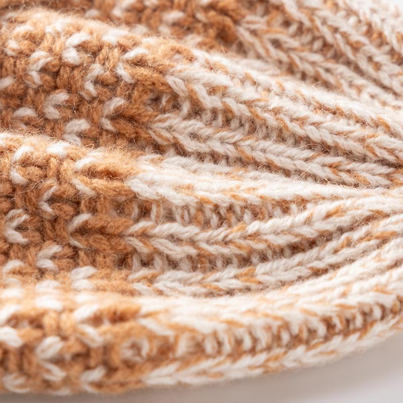 100% Wool Snowflake Pattern Knit Hat - Warm & Versatile for Women and Men