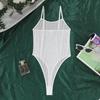 European and American Sexy Mesh See-Through Backless Suspender Bodysuit