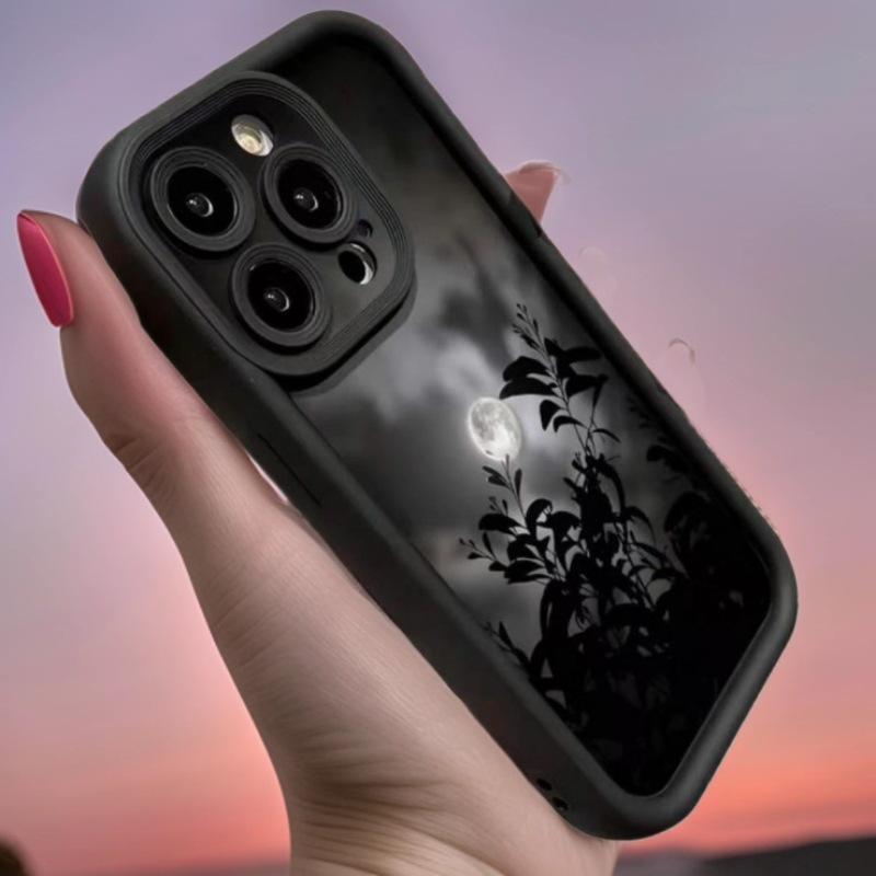 Night Moon iPhone 17 Pro Max Case - Japanese/Korean Ins Style, Fits iPhone 16 & 15, Cross-border & European/American Design