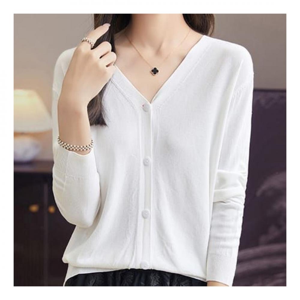 Navava Solid Thin Long Sleeve Knit Cardigan Nk2079