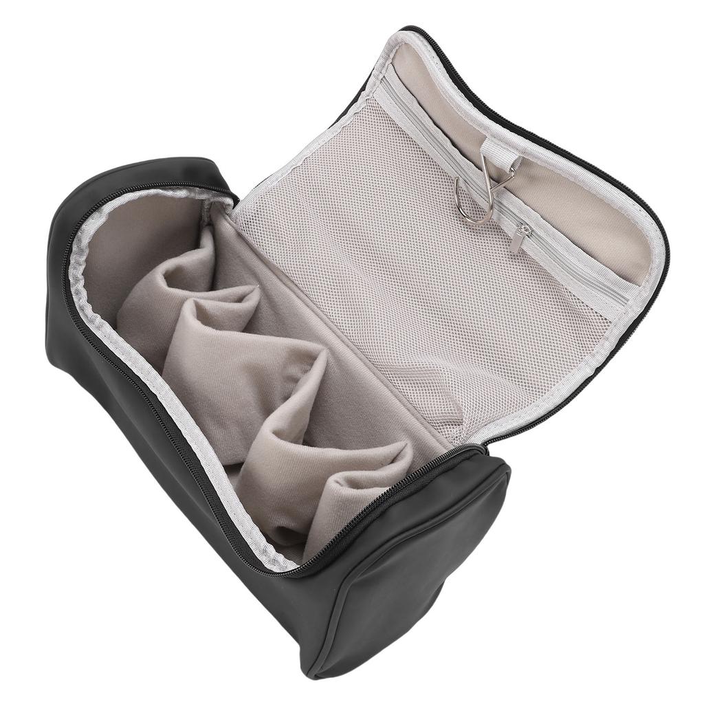Hair Tool Travel Bag Soft Lining PU Blow Dryer Carrying Bag with Hanging Hook Multi Compartments for Hair Straightener
