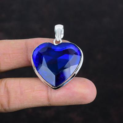 Faceted Tanzanite Quartz Pendant Genuine Gemstone Pendant 925 Sterling Silver Pendant Silver Jewelry Handmade Dainty Pendant Gift For Friend