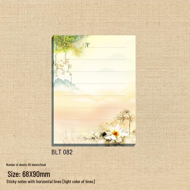 Ancient Style Sticky Notes: Cartoon Memo Pad - Cute, Tearable, Small Notebook with Reusable Stickies