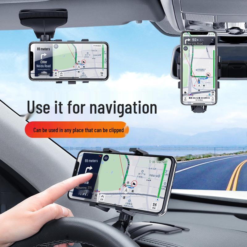 Universal Car Phone Holder for Dashboard, Rearview Mirror, and Sun Visor