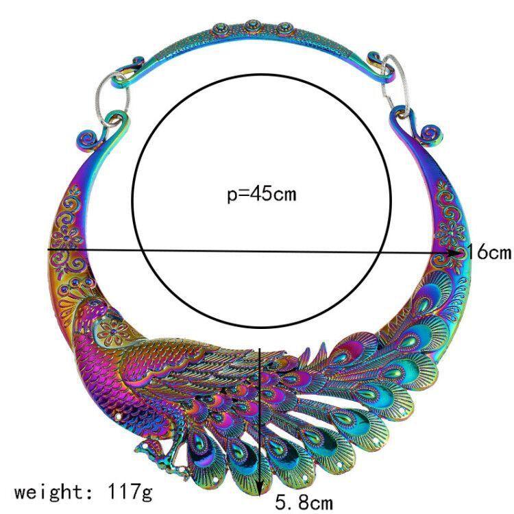 Colorful Necklace Earrings Bracelet Three Piece Set With Peacock Shaped Designss For Gift And Party