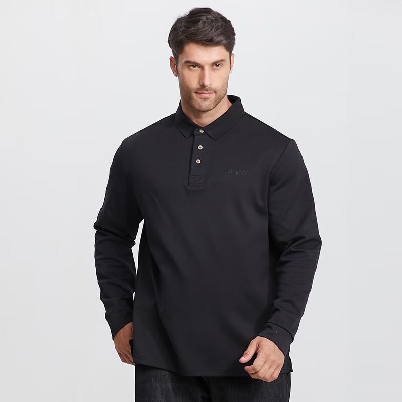 DIBINZE Herren Herbst Übergröße Langarm Poloshirt