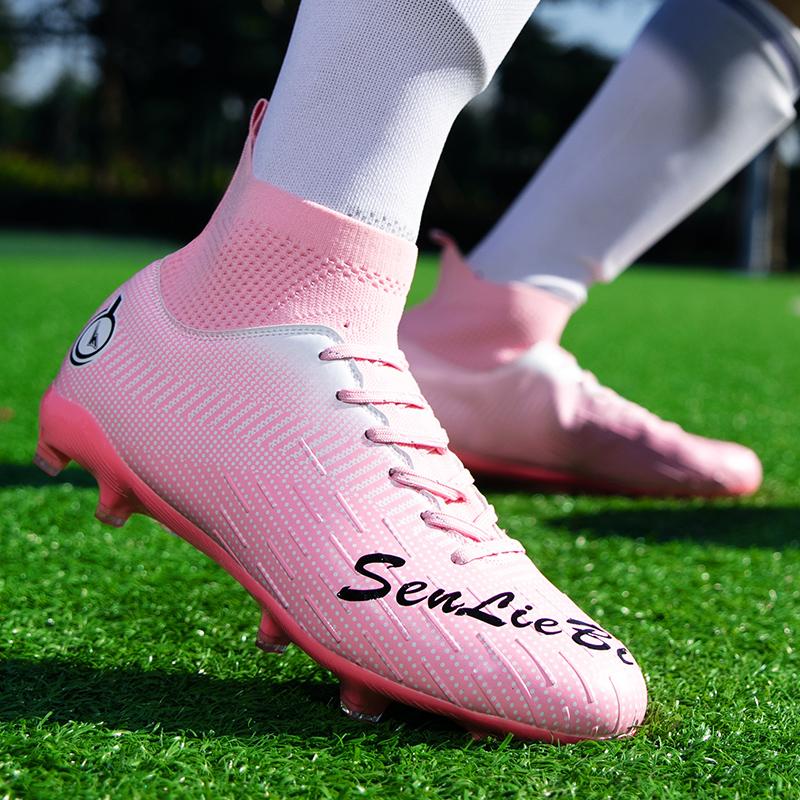Men's High-top Football Shoes Colorful Outdoor Long-spike Sports Football Boots Large Size Youth Sports Kids Football Boots