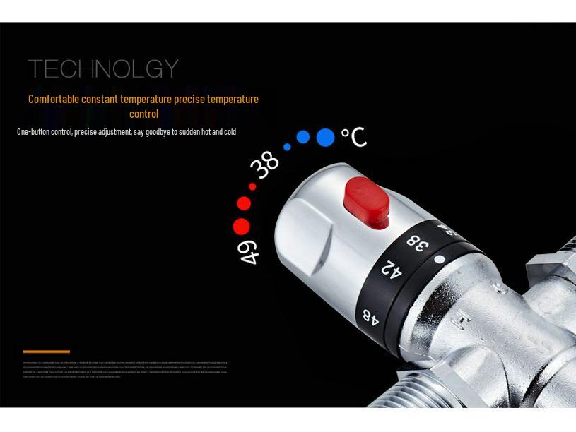 Smart Thermostatic Mixing Valve for Solar Electric Water Heater with Hot/Cold Shower Head Faucet
