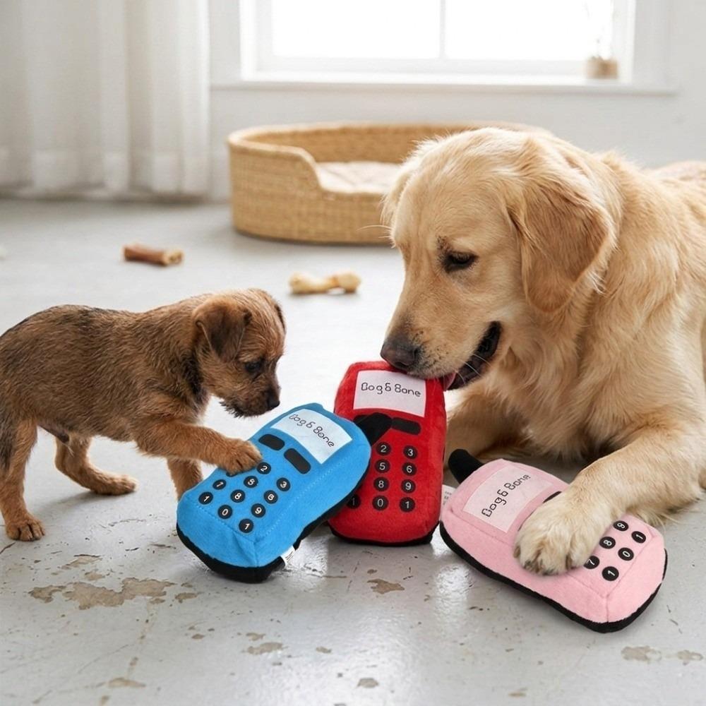 Soft Plush Plush Phone Toy Squeaky Built-in Dog Interactive Toy Squeaky Pet Toy Pet Training синий